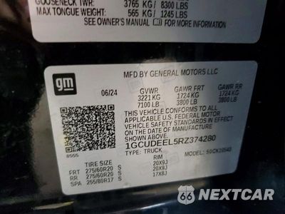 Zdjęcie 12 z 12 samochodu: 2024 CHEVROLET SILVERADO K1500 RST VIN:1GCUDEEL5RZ374280 - miniatura