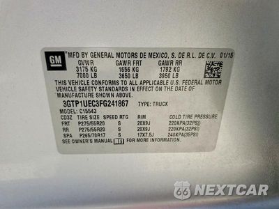 Zdjęcie 12 z 12 samochodu: 2015 GMC SIERRA C1500 SLE VIN:3GTP1UEC3FG241867 - miniatura