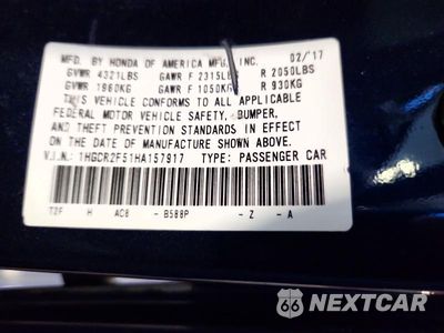 Zdjęcie 13 z 13 samochodu: 2017 HONDA ACCORD SPORT VIN:1HGCR2F51HA157917 - miniatura