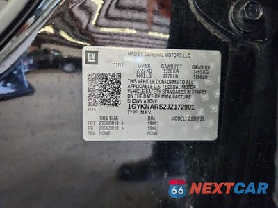 Zdjęcie 13 z 13 samochodu: 2018 CADILLAC XT5 VIN:1GYKNARS2JZ172901 - miniatura