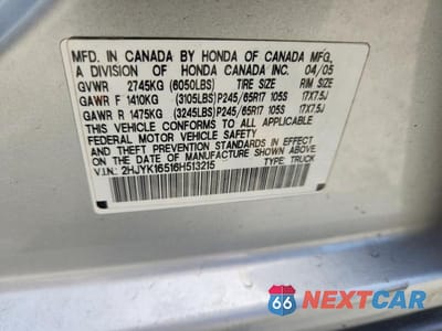 Zdjęcie 13 z 13 samochodu: 2006 HONDA RIDGELINE RTL VIN:2HJYK16516H513215 - miniatura