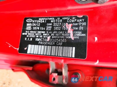 Zdjęcie 13 z 13 samochodu: 2012 HYUNDAI ACCENT GLS VIN:KMHCT4AE2CU254565 - miniatura