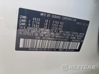 Zdjęcie 12 z 12 samochodu: 2024 SUBARU LEGACY VIN:4S3BWAB69R3024369 - miniatura
