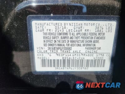 Zdjęcie 12 z 12 samochodu: 2018 NISSAN SENTRA SV VIN:3N1AB7AP6JY308982 - miniatura