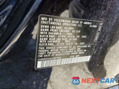 Zdjęcie 13 z 13 samochodu: 2020 VOLKSWAGEN ATLAS SE VIN:1V2DP2CA2LC501938 - miniatura
