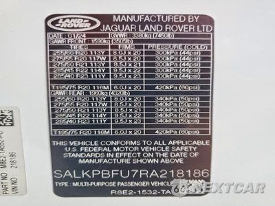 Zdjęcie 14 z 14 samochodu: 2024 LAND ROVER RANGE ROVER SE VIN:SALKPBFU7RA218186 - miniatura