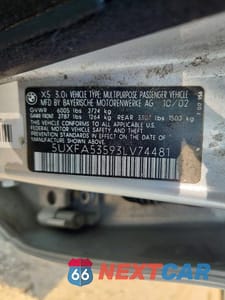 Zdjęcie 12 z 12 samochodu: 2003 BMW X5 3.0I VIN:5UXFA53593LV74481 - miniatura