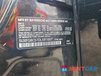 Zdjęcie 13 z 13 samochodu: 2013 BMW X6 XDRIVE50I VIN:5UXFG8C57DL591667 - miniatura