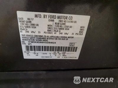 Zdjęcie 14 z 14 samochodu: 2017 FORD EXPLORER XLT VIN:1FM5K8D86HGD84024 - miniatura