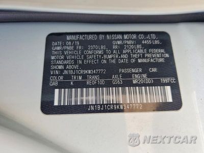 Zdjęcie 13 z 13 samochodu: 2019 NISSAN ROGUE SPORT SV VIN:JN1BJ1CR9KW347772 - miniatura