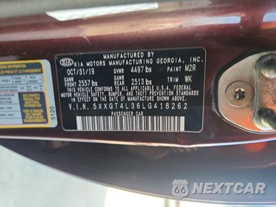 Zdjęcie 12 z 12 samochodu: 2020 KIA OPTIMA LX VIN:5XXGT4L36LG418262 - miniatura