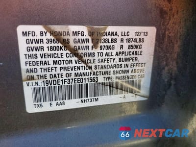 Zdjęcie 12 z 12 samochodu: 2014 ACURA ILX 20 VIN:19VDE1F37EE011563 - miniatura