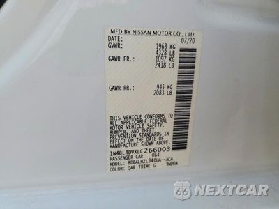 Zdjęcie 12 z 12 samochodu: 2020 NISSAN ALTIMA SV VIN:1N4BL4DVXLC266003 - miniatura