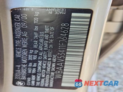 Zdjęcie 12 z 12 samochodu: 2001 BMW 330 I VIN:WBAAV53411FJ64628 - miniatura