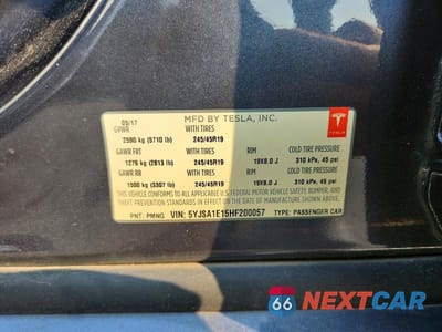 Zdjęcie 12 z 12 samochodu: 2017 TESLA MODEL S VIN:5YJSA1E15HF200057 - miniatura