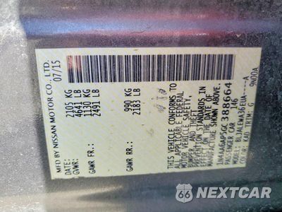 Zdjęcie 12 z 12 samochodu: 2016 NISSAN MAXIMA 3.5 SL VIN:1N4AA6AP5GC388664 - miniatura
