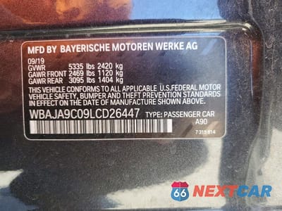 Zdjęcie 12 z 12 samochodu: 2020 BMW 530E VIN:WBAJA9C09LCD26447 - miniatura