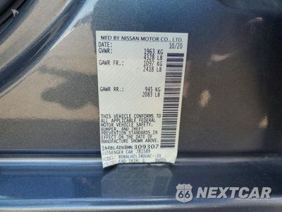 Zdjęcie 12 z 12 samochodu: 2021 NISSAN ALTIMA SV VIN:1N4BL4DV8MN309307 - miniatura
