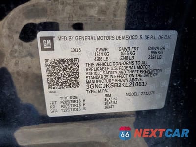 Zdjęcie 12 z 12 samochodu: 2019 CHEVROLET TRAX LS VIN:3GNCJKSB2KL210617 - miniatura