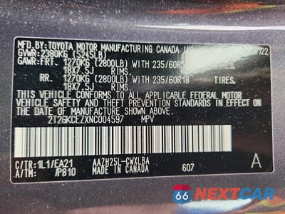 Zdjęcie 13 z 13 samochodu: 2022 LEXUS NX 350H VIN:2T2GKCEZXNC004597 - miniatura