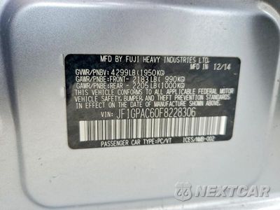 Zdjęcie 13 z 13 samochodu: 2015 SUBARU IMPREZA PREMIUM VIN:JF1GPAC60F8228306 - miniatura