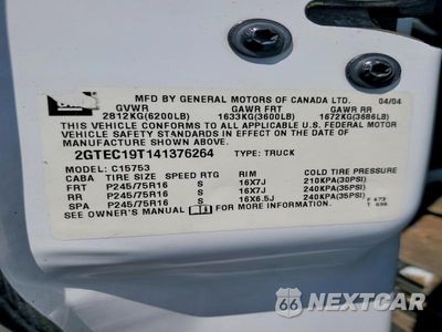 Zdjęcie 12 z 12 samochodu: 2004 GMC NEW SIERRA C1500 VIN:2GTEC19T141376264 - miniatura