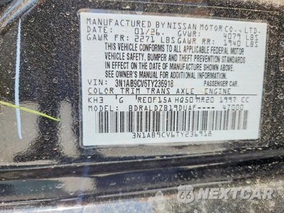 Zdjęcie 12 z 12 samochodu: 2026 NISSAN SENTRA SV VIN:3N1AB9CV6TY236918 - miniatura