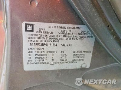Zdjęcie 13 z 13 samochodu: 2009 BUICK ENCLAVE CXL VIN:5GAEV23D59J151894 - miniatura