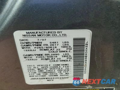 Zdjęcie 12 z 12 samochodu: 2008 INFINITI FX35 BASE VIN:JNRAS08W68X202500 - miniatura