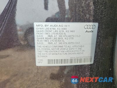 Zdjęcie 12 z 12 samochodu: 2012 AUDI Q7 PREMIUM PLUS VIN:WA1LGAFEXCD003092 - miniatura