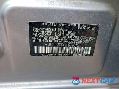Zdjęcie 12 z 12 samochodu: 2013 SUBARU IMPREZA PREMIUM VIN:JF1GJAC64DH032075 - miniatura