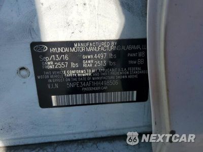 Zdjęcie 12 z 12 samochodu: 2017 HYUNDAI SONATA SPORT VIN:5NPE34AF1HH498506 - miniatura