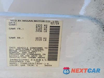 Zdjęcie 13 z 13 samochodu: 2019 NISSAN LEAF SL PLUS VIN:1N4BZ1CP9KC310815 - miniatura
