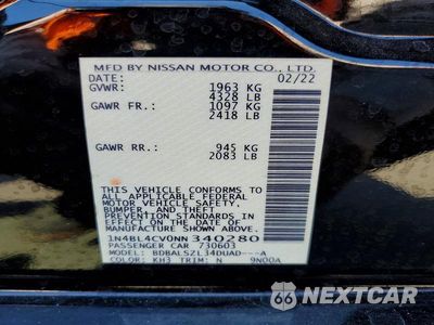 Zdjęcie 12 z 12 samochodu: 2022 NISSAN ALTIMA SR VIN:1N4BL4CV0NN340280 - miniatura