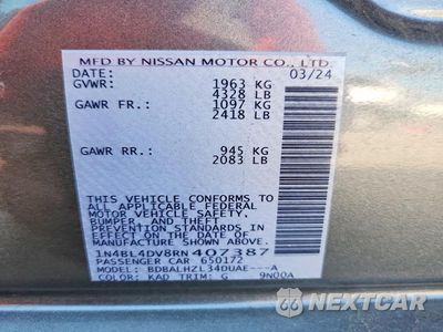 Zdjęcie 12 z 12 samochodu: 2024 NISSAN ALTIMA SV VIN:1N4BL4DV8RN407387 - miniatura