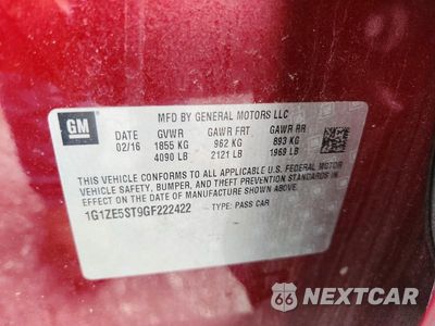 Zdjęcie 12 z 12 samochodu: 2016 CHEVROLET MALIBU LT VIN:1G1ZE5ST9GF222422 - miniatura