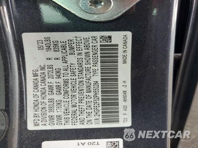 Zdjęcie 12 z 12 samochodu: 2023 HONDA CIVIC SPORT VIN:2HGFE2F52PH550284 - miniatura