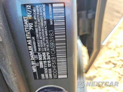 Zdjęcie 12 z 12 samochodu: 2012 MERCEDES-BENZ E 350 VIN:WDDHF5KB1CA593983 - miniatura