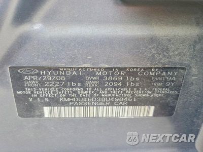 Zdjęcie 12 z 12 samochodu: 2008 HYUNDAI ELANTRA GLS VIN:KMHDU46D38U498461 - miniatura