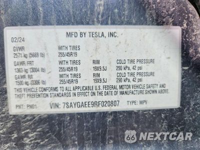 Zdjęcie 13 z 13 samochodu: 2024 TESLA MODEL Y VIN:7SAYGAEE9RF020807 - miniatura