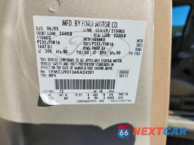 Zdjęcie 13 z 13 samochodu: 2006 FORD ESCAPE XLT VIN:1FMCU93136KA24201 - miniatura