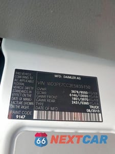 Zdjęcie 13 z 13 samochodu: 2014 MERCEDES-BENZ SPRINTER 2500 VIN:WD3PE7CC2E5835150 - miniatura