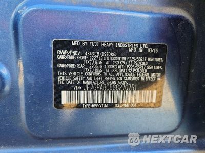 Zdjęcie 14 z 14 samochodu: 2016 SUBARU CROSSTREK PREMIUM VIN:JF2GPABC5G8270751 - miniatura
