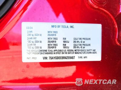 Zdjęcie 14 z 14 samochodu: 2024 TESLA MODEL Y VIN:7SAYGDEE8RA259487 - miniatura