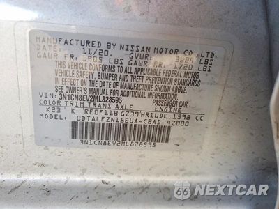Zdjęcie 12 z 12 samochodu: 2021 NISSAN VERSA SV VIN:3N1CN8EV2ML828595 - miniatura