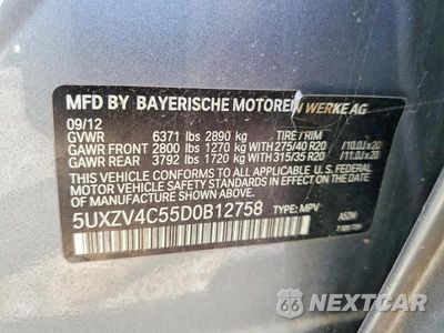 Zdjęcie 13 z 13 samochodu: 2013 BMW X5 XDRIVE35I VIN:5UXZV4C55D0B12758 - miniatura
