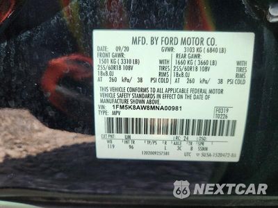 Zdjęcie 14 z 14 samochodu: 2021 FORD EXPLORER POLICE INTERCEPTOR VIN:1FM5K8AW8MNA00981 - miniatura