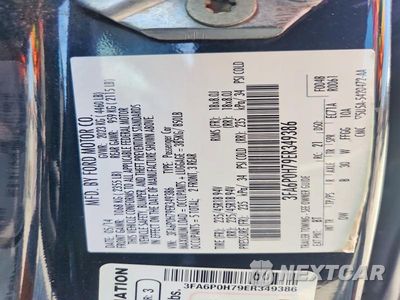 Zdjęcie 12 z 12 samochodu: 2014 FORD FUSION SE VIN:3FA6P0H79ER349386 - miniatura