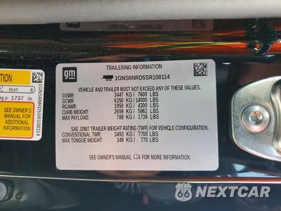 Zdjęcie 14 z 14 samochodu: 2025 CHEVROLET TAHOE K1500 LT VIN:1GNS6NRD5SR108114 - miniatura