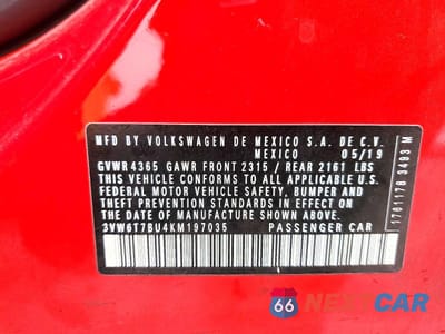 Zdjęcie 13 z 13 samochodu: 2019 VOLKSWAGEN JETTA GLI VIN:3VW6T7BU4KM197035 - miniatura